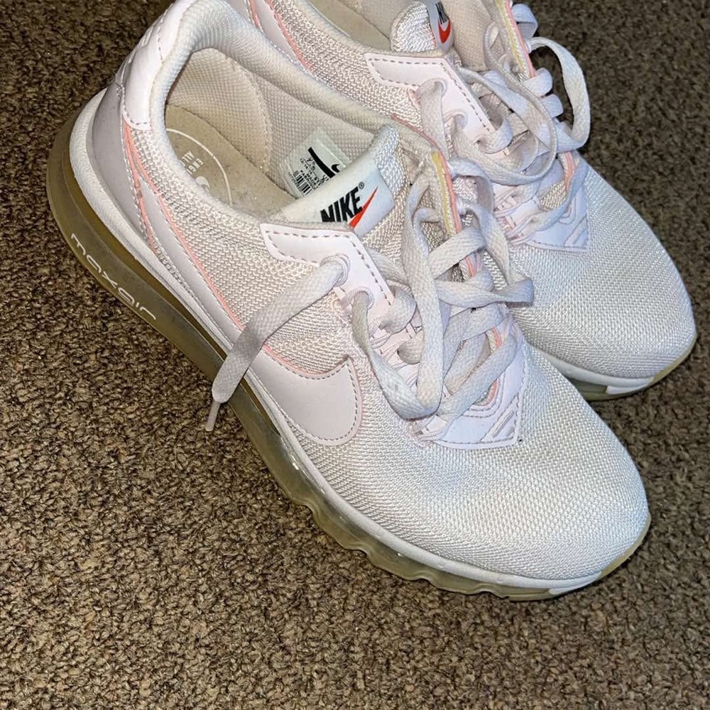 Nike White and Pink Air Max Sneakers